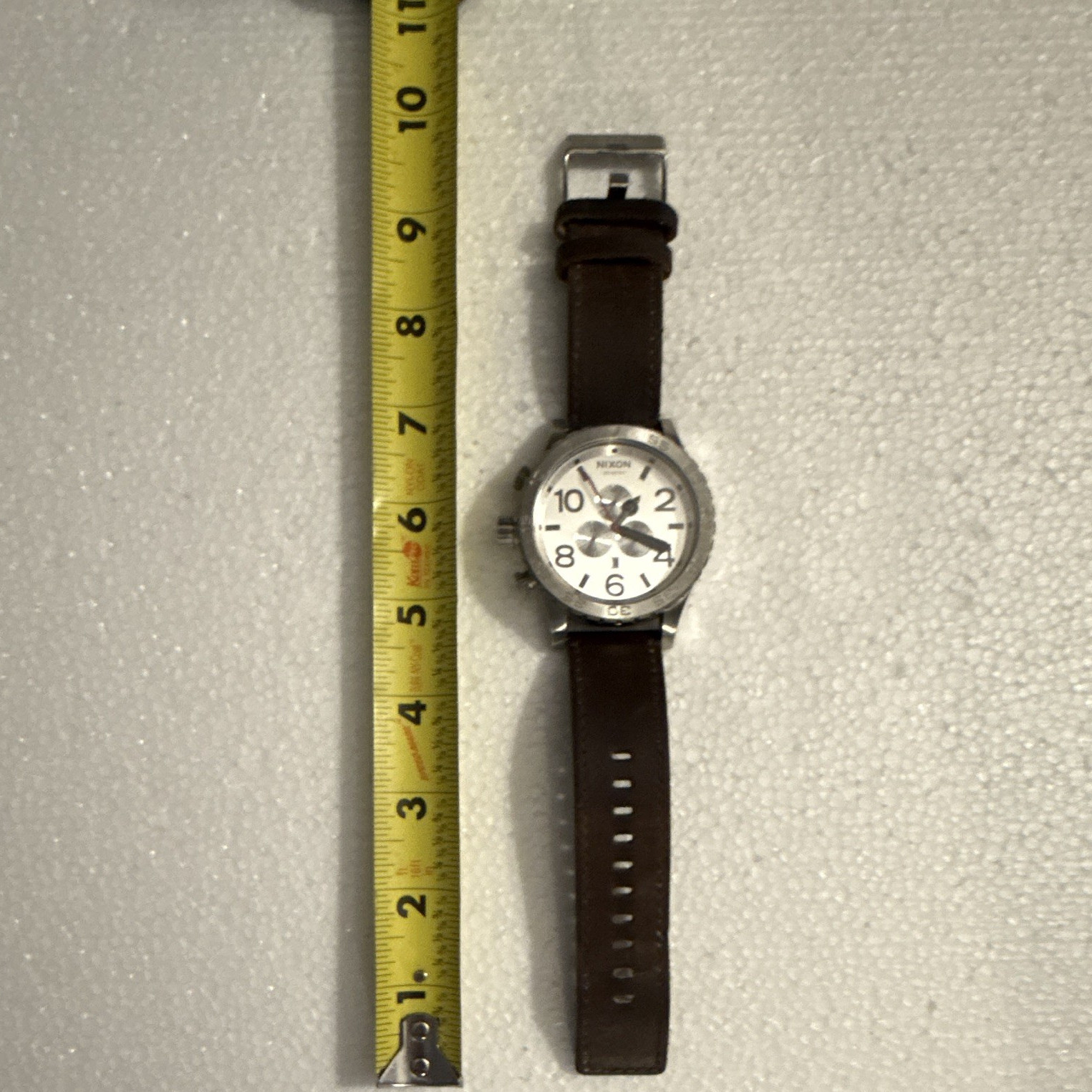 Nixon The 51-30 Chrono Silver Dial Sport Watch 300m Quartz Chronograph Leather