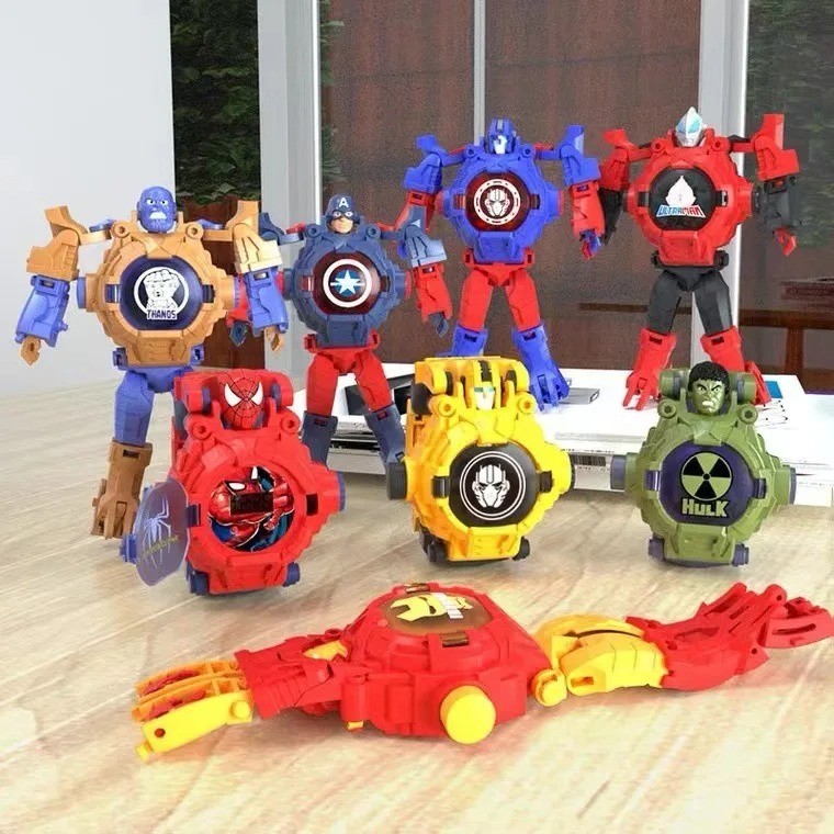 Fashion 24 Projection Patterns Spiderman Children Watches for Boy Deformation