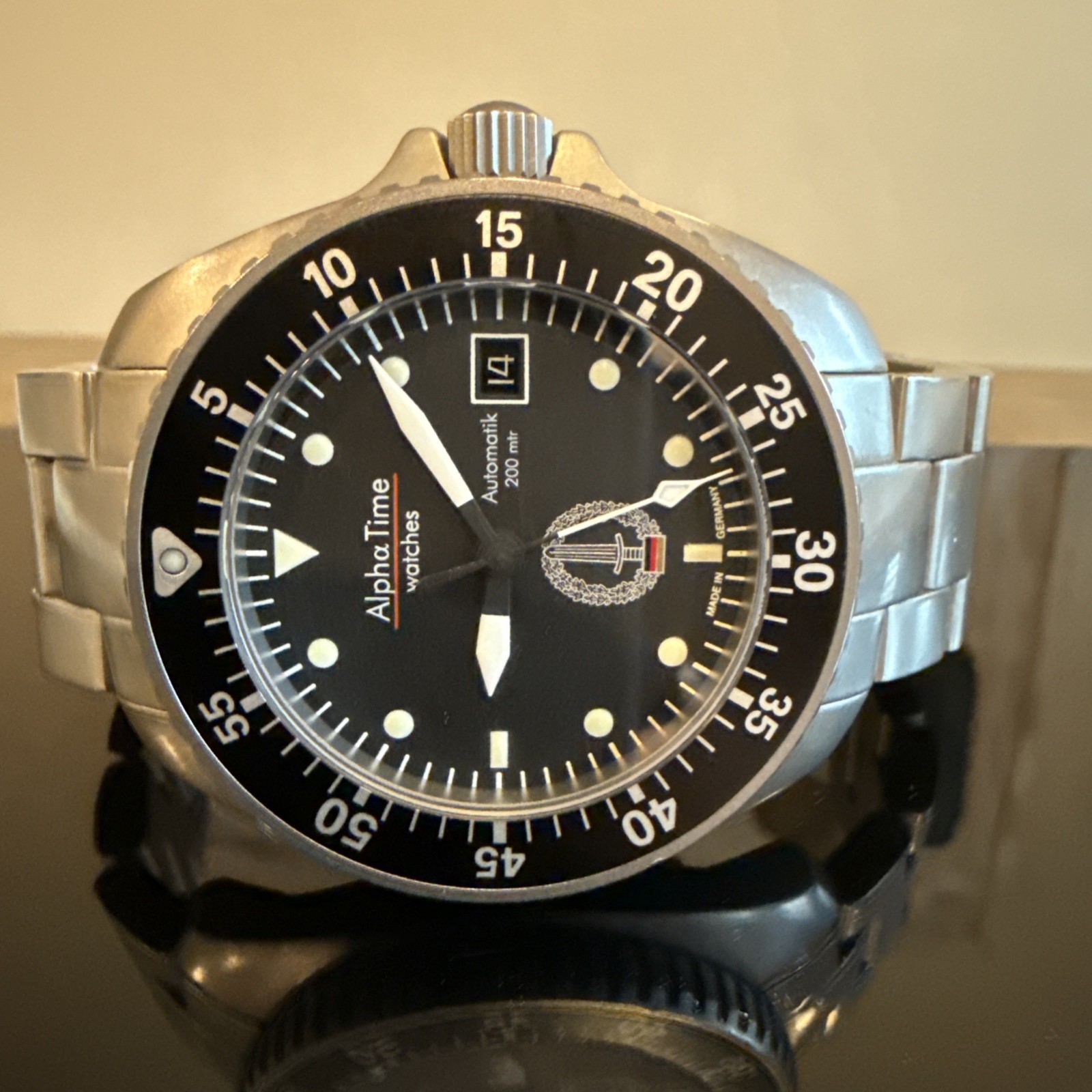 AlphaTime Mission Timer Titanium Dive Watch Fricker Case Made In Germany RARE
