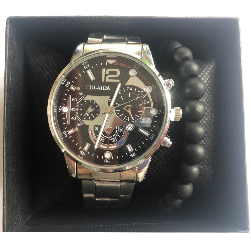 Men’s Wristwatch Steel Band Watch Luminous Needle Quartz Watch Smooth Casual