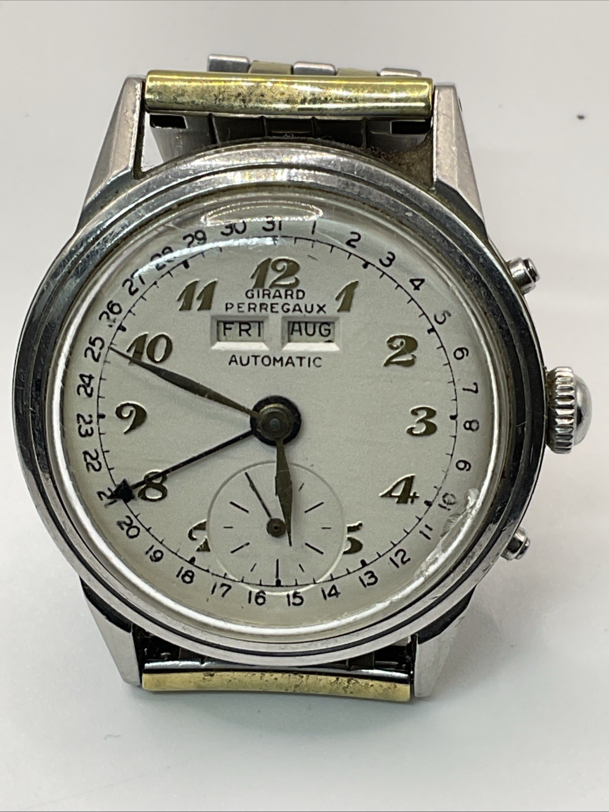Girard Perregaux 6083 44BF Automatic Calendar 34mm Mens Watch REFINISHED DIAL