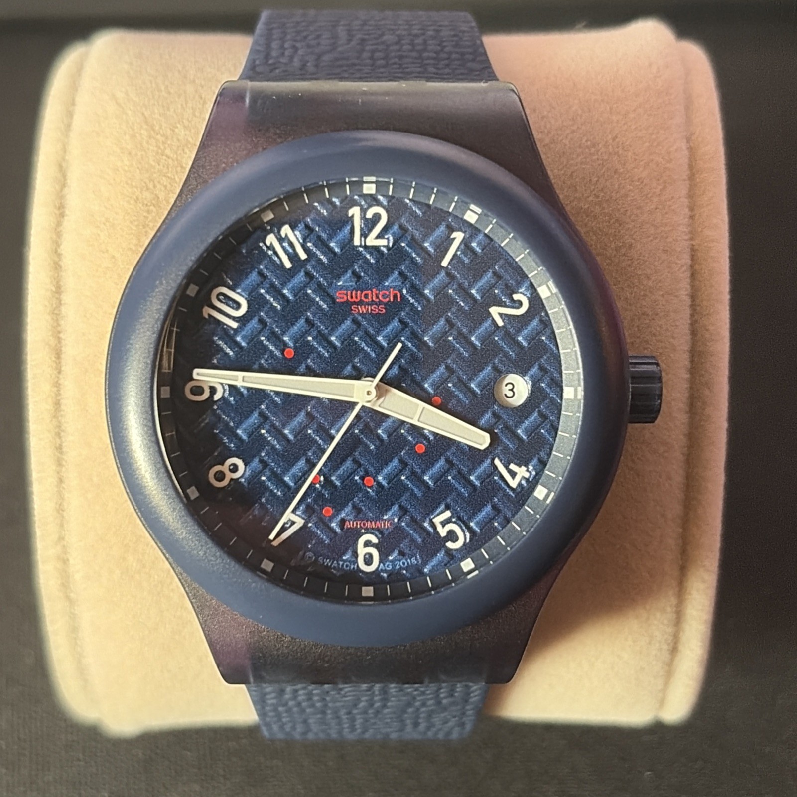 2021 Swatch SISTEM NOITE, Automatic Watch, Blue, SUTN405, Discontinued