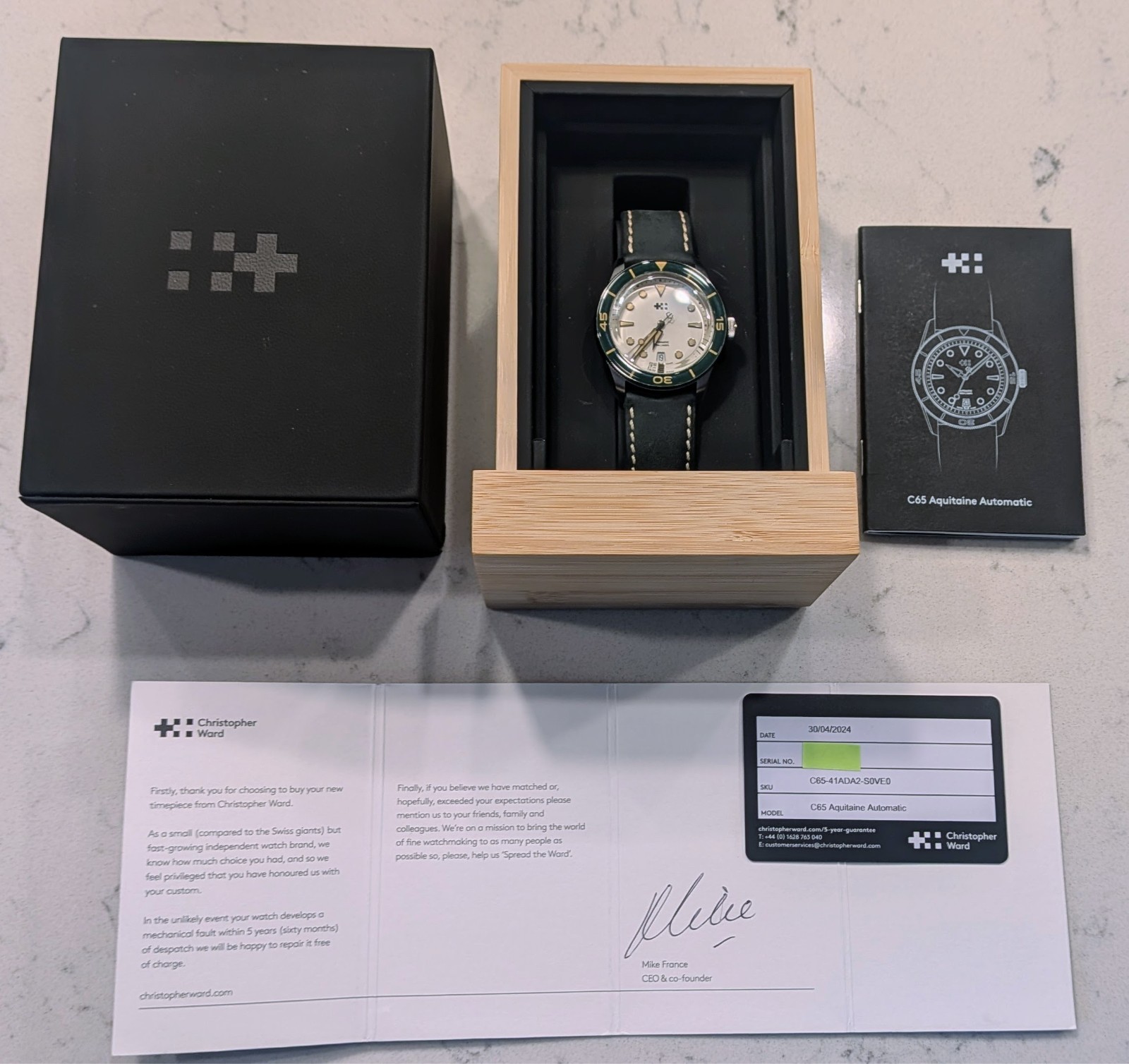 Christophe Ward – C65 Aquitaine – Complete Set – 41mm diver wristwatch