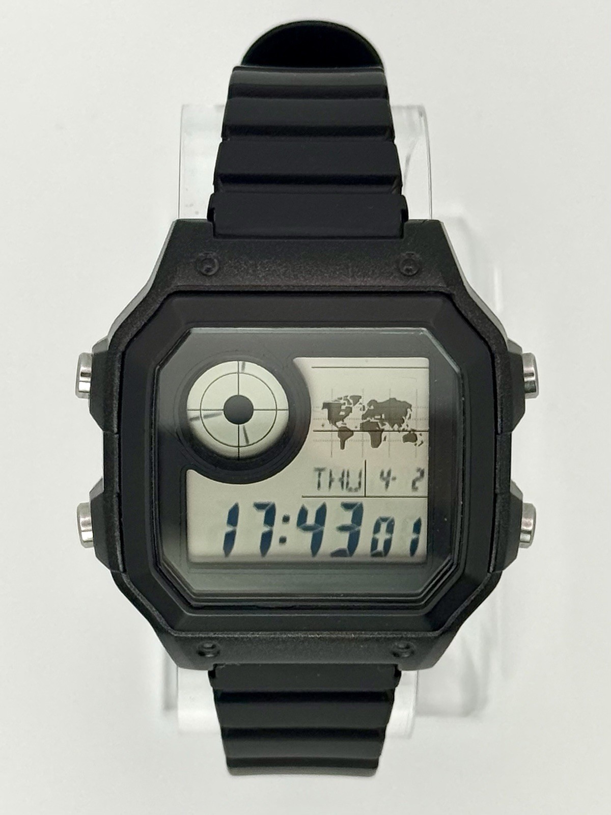 Casio AE-1200WH World Time Digital Watch Modded Dial Black/Dark Green