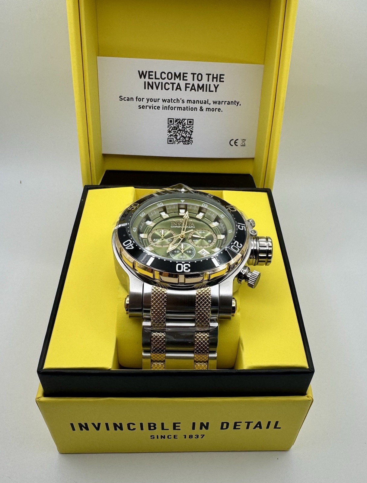 Invicta Coalition Forces Night Hawk 49225 Chronograph 52mm Green Gold Watch