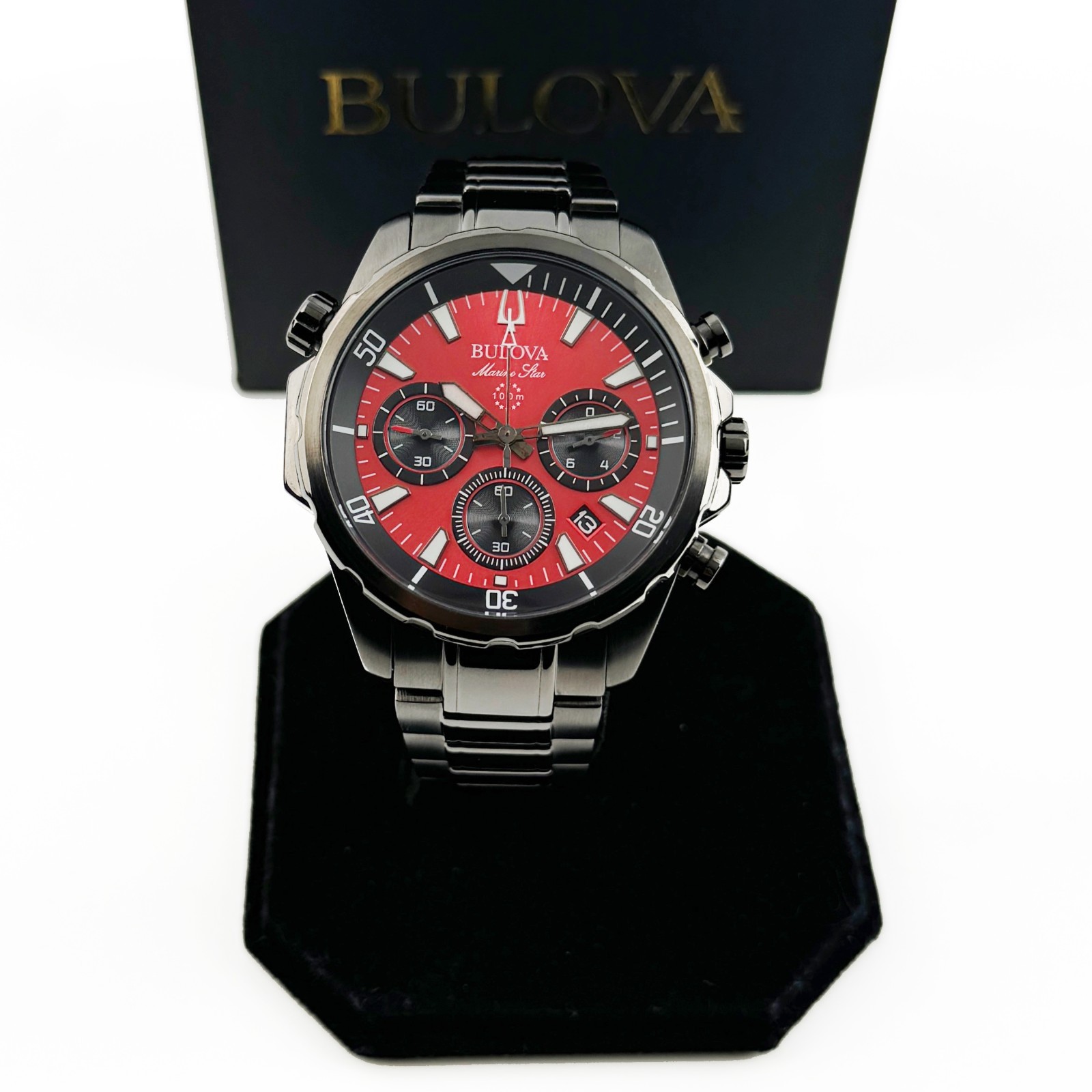 Bulova Classic Red Marine Star Stainless Steel 98B350 Man’s Watch (43MM)
