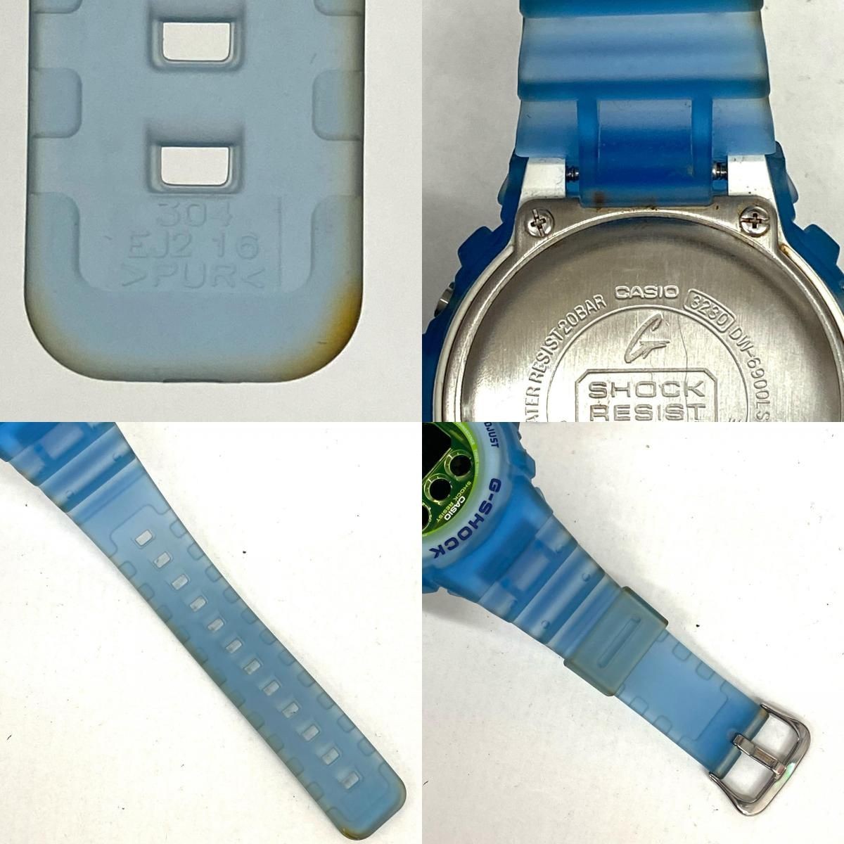 CASIO G-SHOCK DW-6900LS-2JF Light Blue Skelton DIgital Watch Used Japan