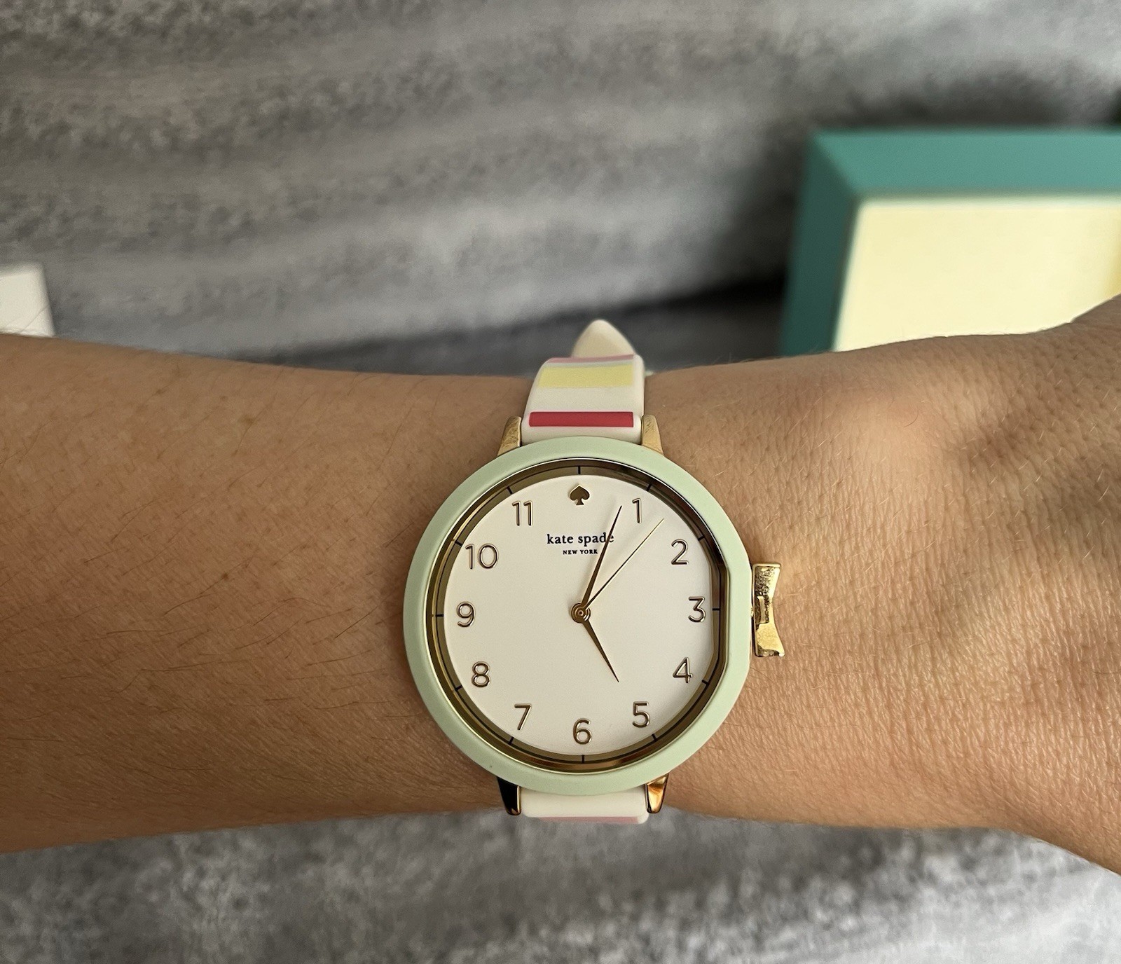 Kate Spade “Live Colorfully” Multi-Stripe Watch – KSW1410