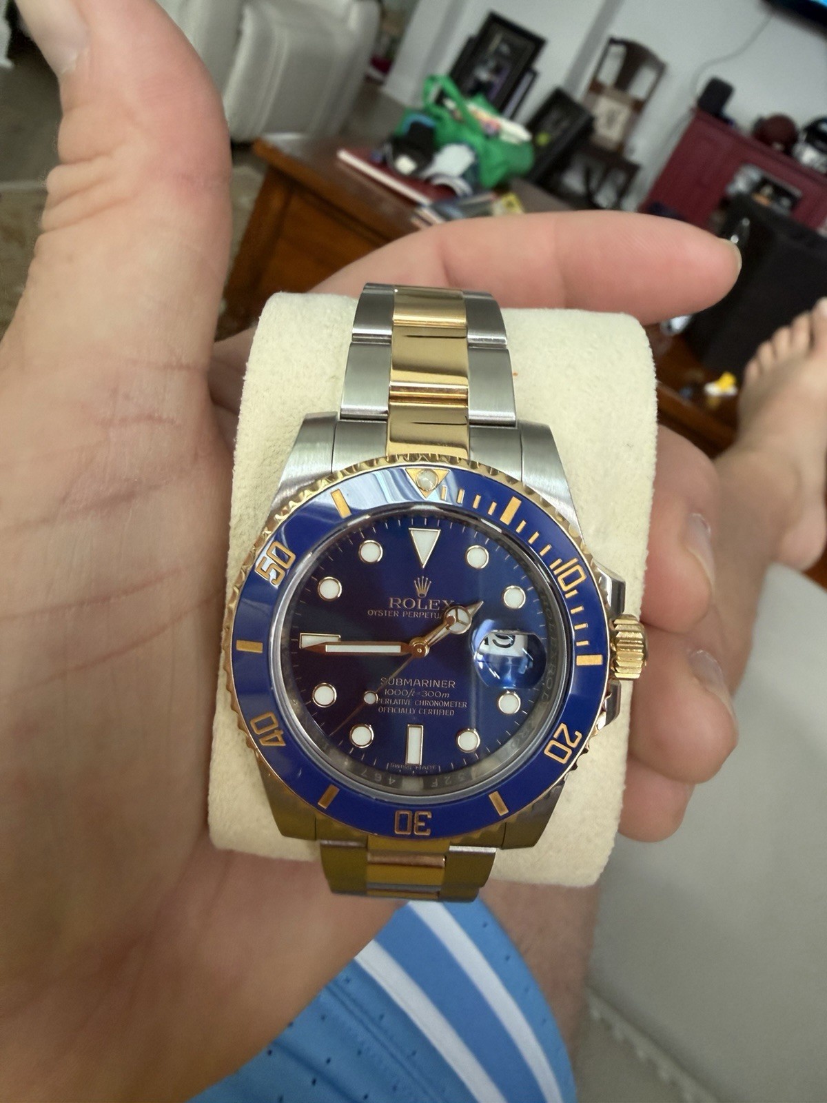 Rolex Submariner 116613LB Silver and Gold Oyster Bracelet with Blue Bezel
