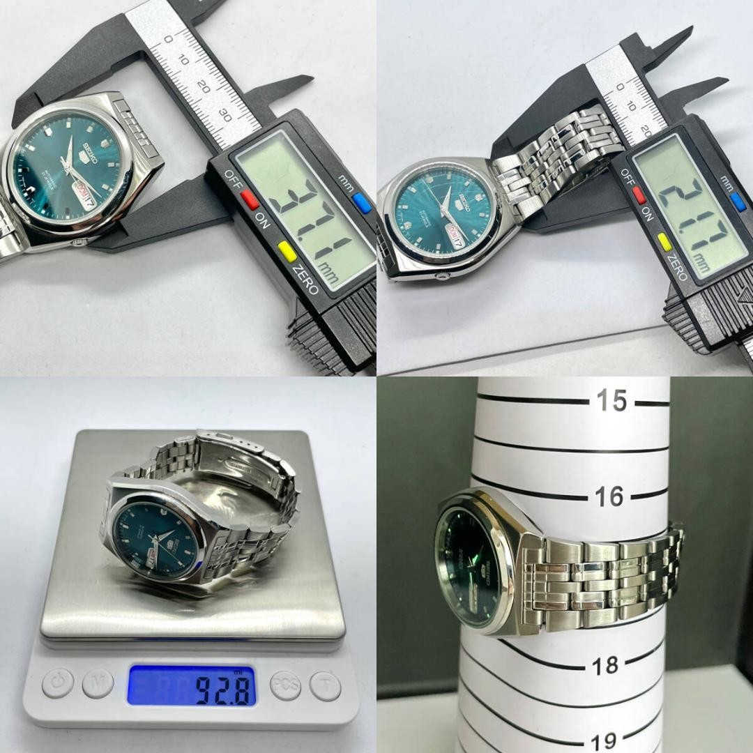 SEIKO Working Excellent Condition Globe Dial Transparent Back Emerald Green SEIK