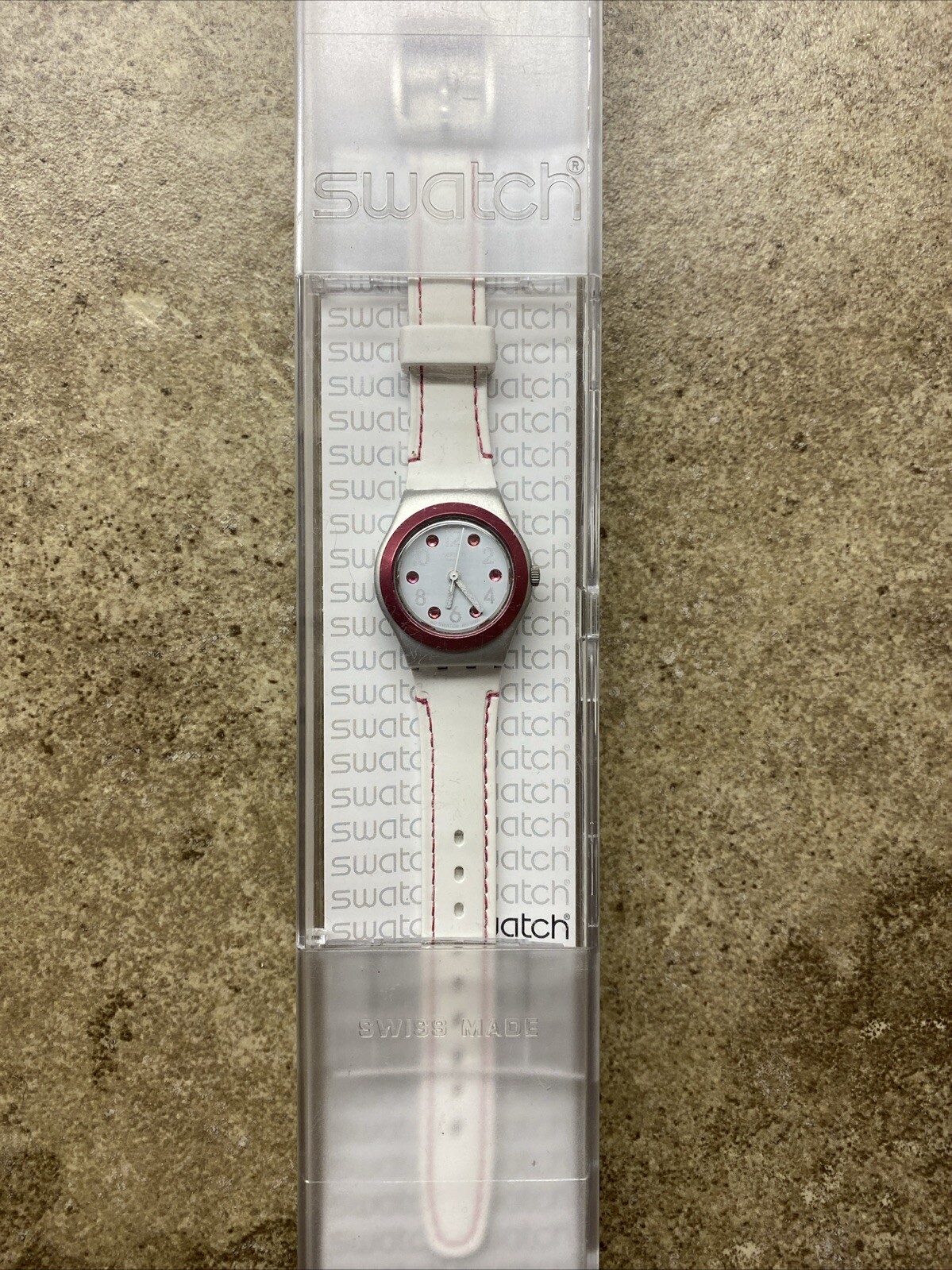 Swatch Irony Precious Berries White Red Jewels Ladies Watch Swiss Made RARE!