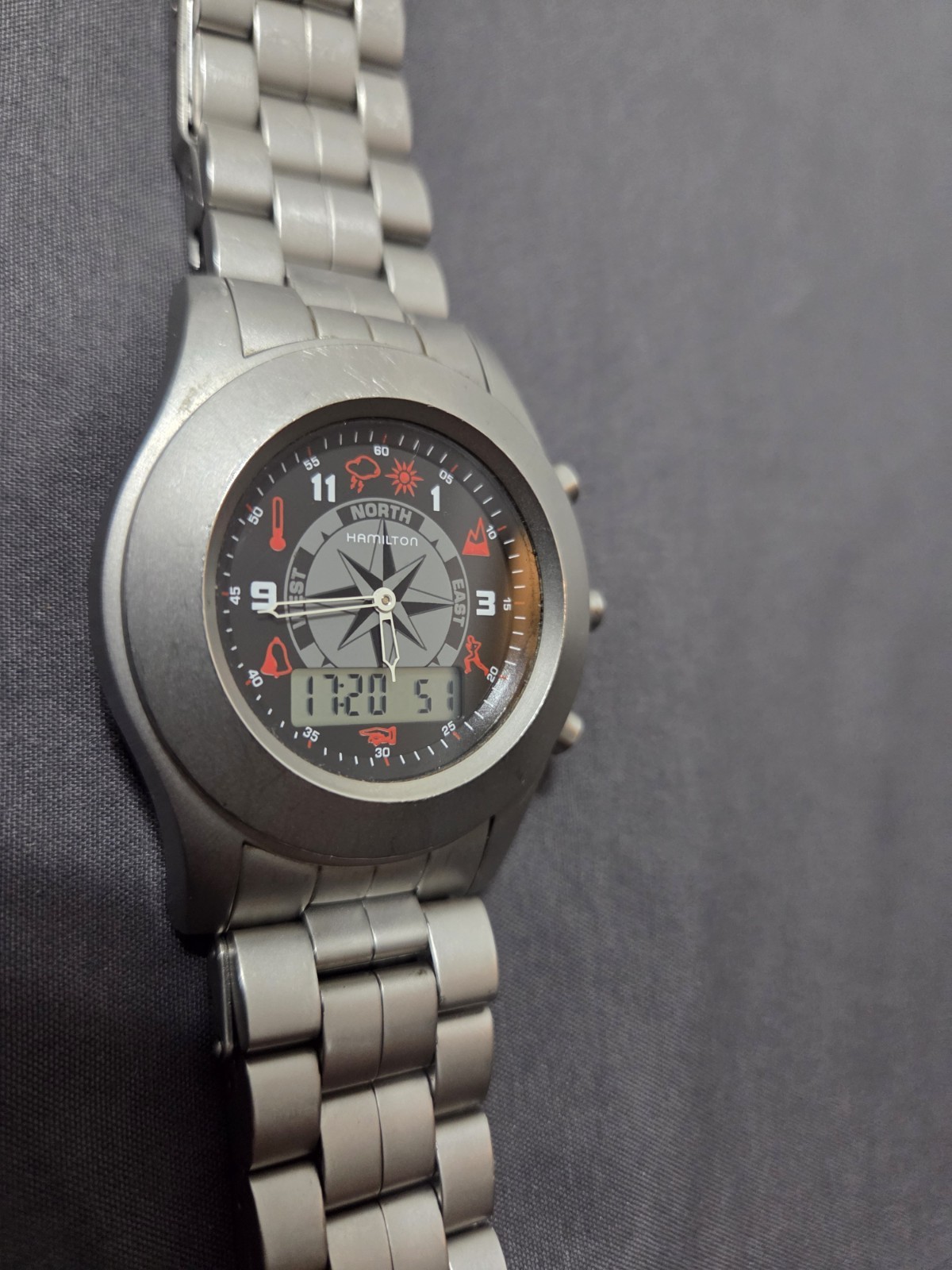 Vintage Hamilton Khaki Multi-Touch Steel Watch H91514133 RUNNING PERFECT