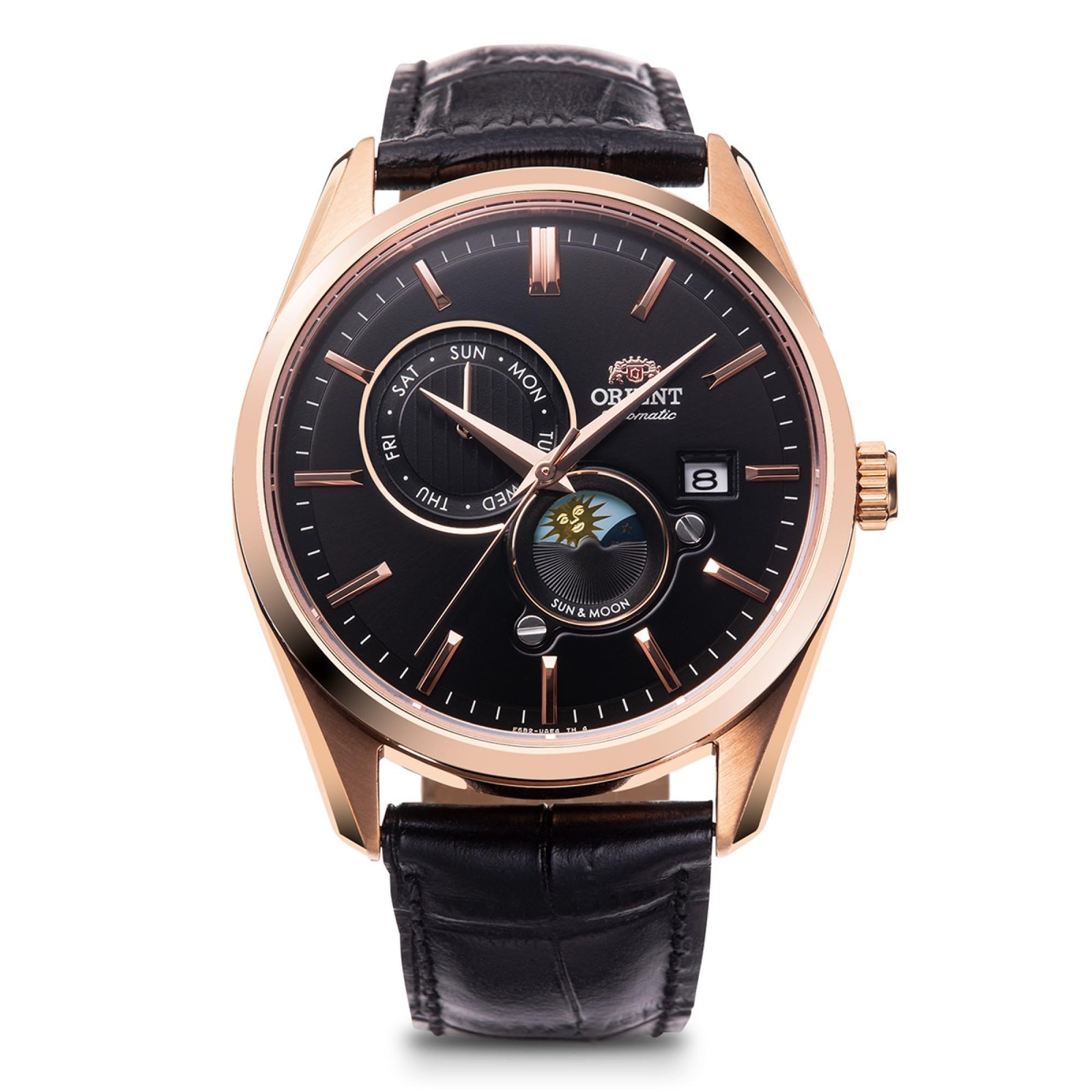 ORIENT Classic Sun & Moon RN-AK0304B Men’s Mechanical Black Dial Watch NEW Boxed