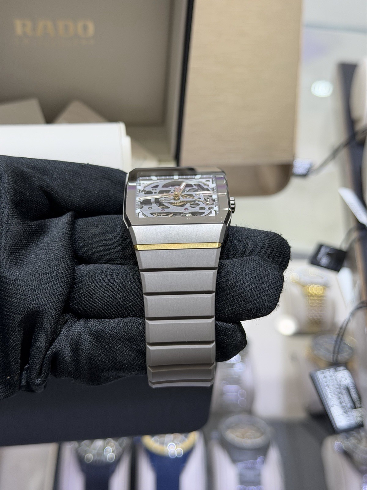 New Rado Anatom Automatic Skeleton Gray Dial Rubber Strap Unisex Watch R10206109