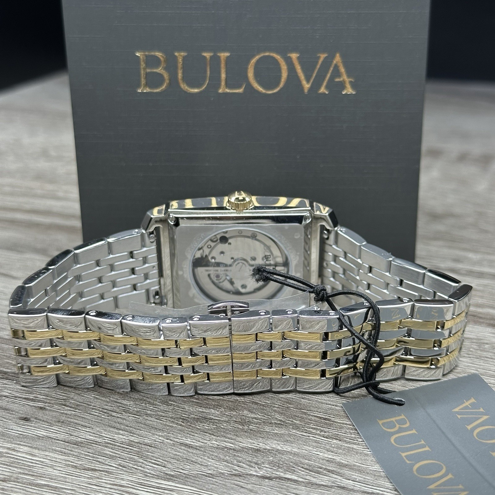 NEW✅AUTOMATIC✅ Bulova Sutton Rectangle Two-Tone 33mm Men’s Watch 98A308 $595