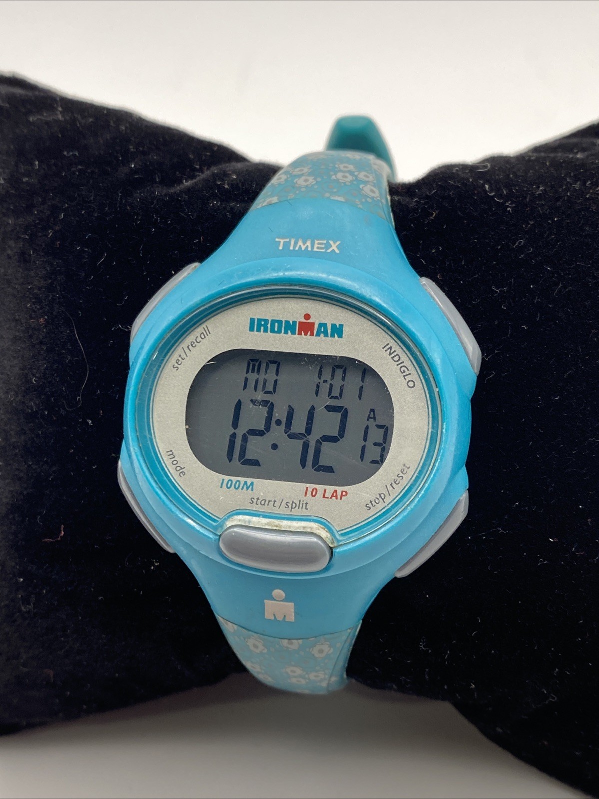 TIMEX IRONMAN TEAL BLUE TONE 10 LAP RESIN PLASTIC INDIGLO WATCH NEW BATTERY