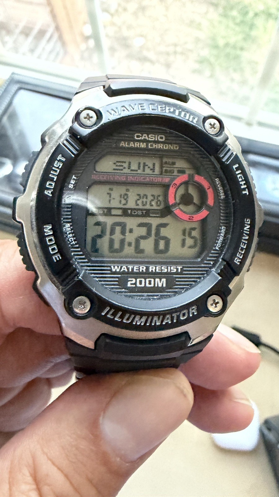 Casio Wave Ceptor Digital Watch WV-200A Men 200m Black Silver