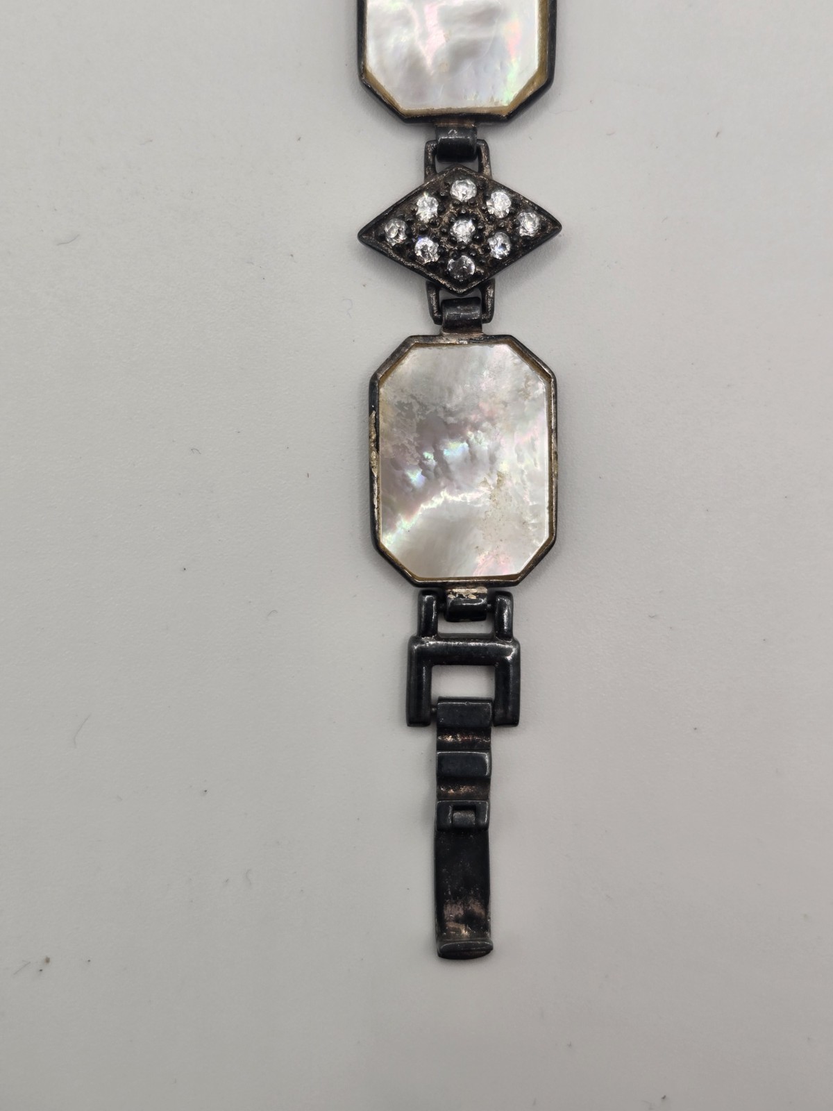 Marcel Drucker watch, silver-tone bracelet with Opal Colores And Crystal Vntg