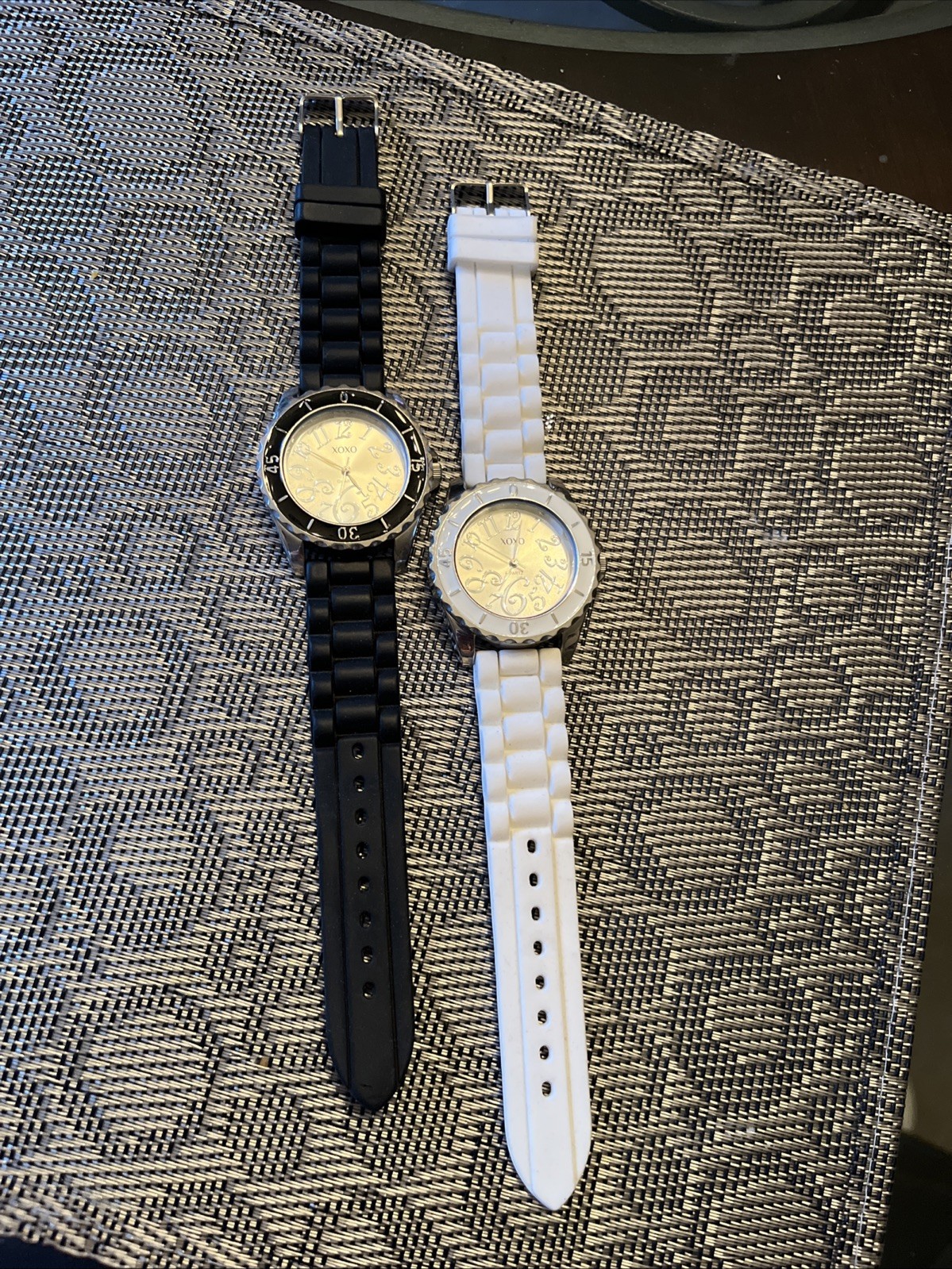 2 XOXO White/Black & Silver Toned Wristwatch w/ Adjustable Buckle Bands