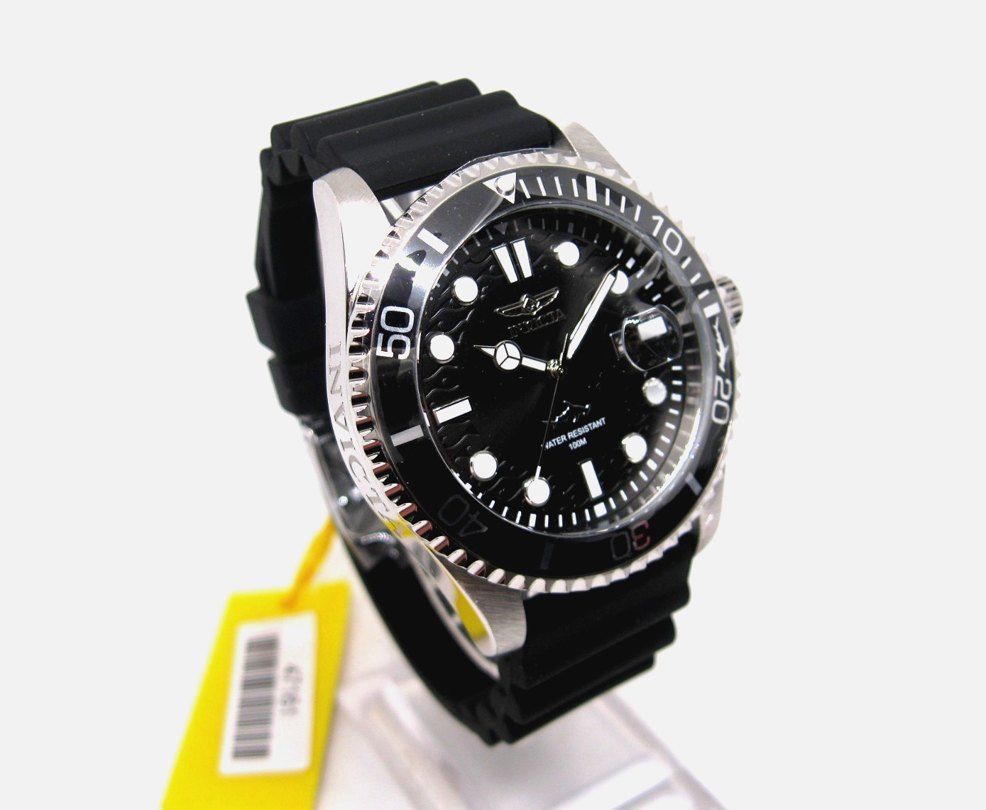 Invicta Pro Diver ‘SHARK’ Black Dial Black Silicone Strap Men’s Watch- 47161
