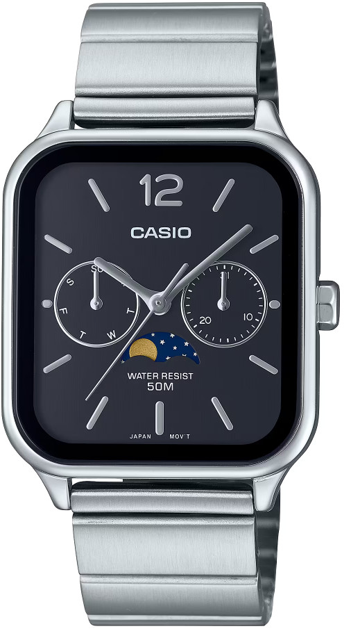 Casio Analog MTP-M305D-1AV Moonphase Quartz Men’s Watch Stainless Steel