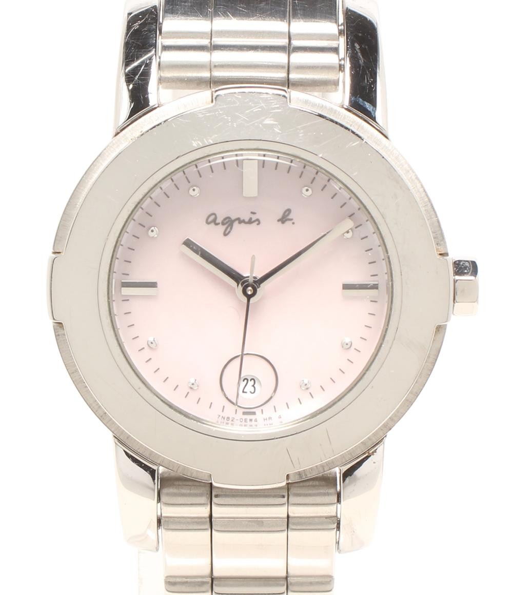 [A1R] agnes b. Wristwatch Quartz Pink 7N82-0BA0 Ladies [x4t]