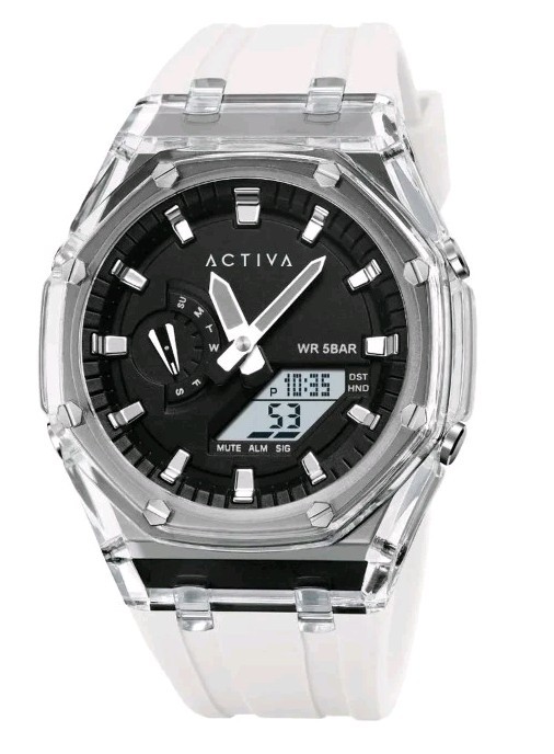 Activa x Invicta Men’s 44.2mm Analog/Digital Watch White ACW2100-004