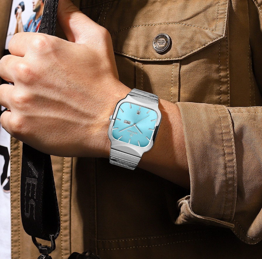 Square Double-point Casual Couple Functional Watch Weight 130g