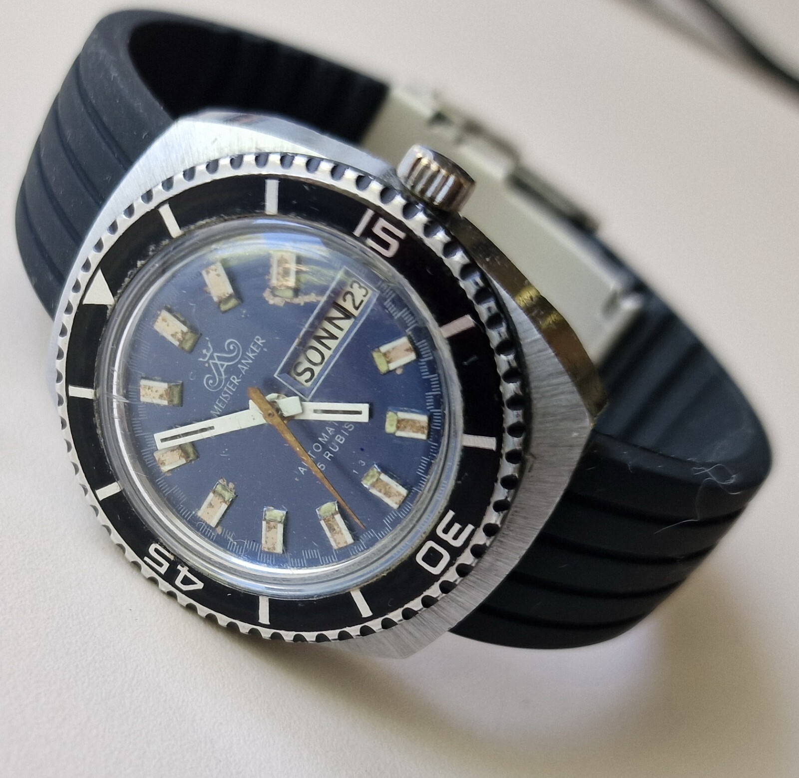 Vintage MEISTER ANKER DIVER Automatic Day/Date FB226 German Made From 70’s