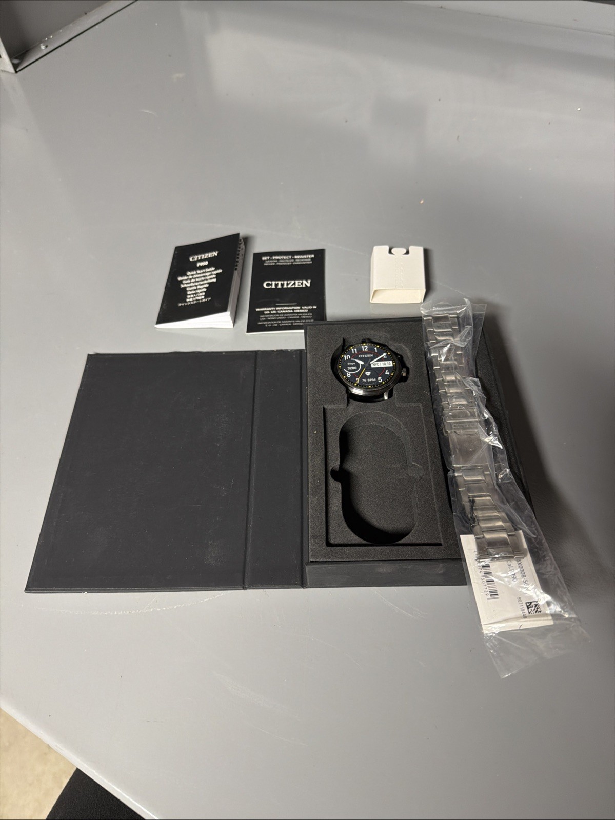 CITIZEN SMART WATCH SILVER BAND & BEZEL 48MM WATCH P990