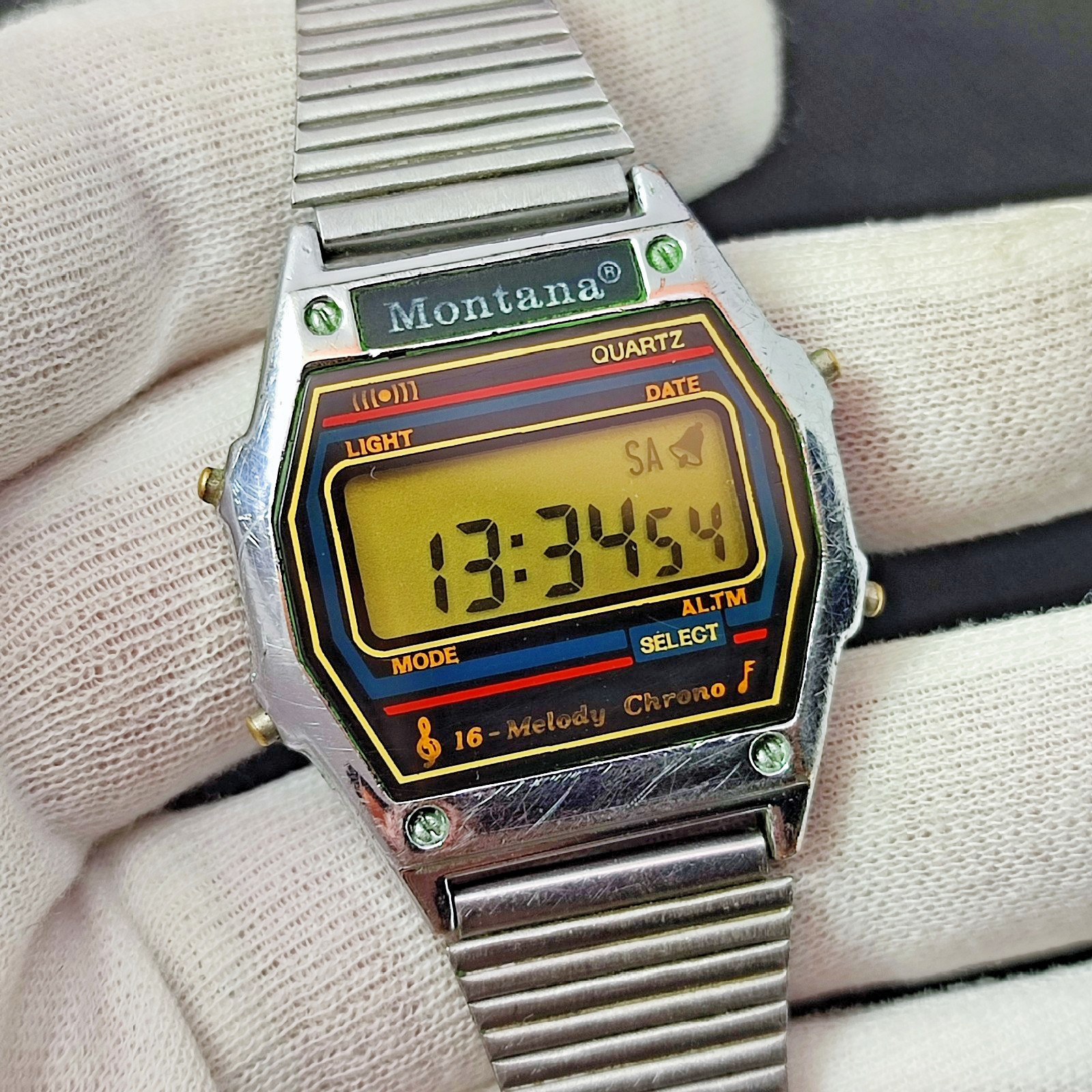 ⭐VINTAGE Soviet watch Montana quartz digital 16 melodi chrono Made in USSR 90s