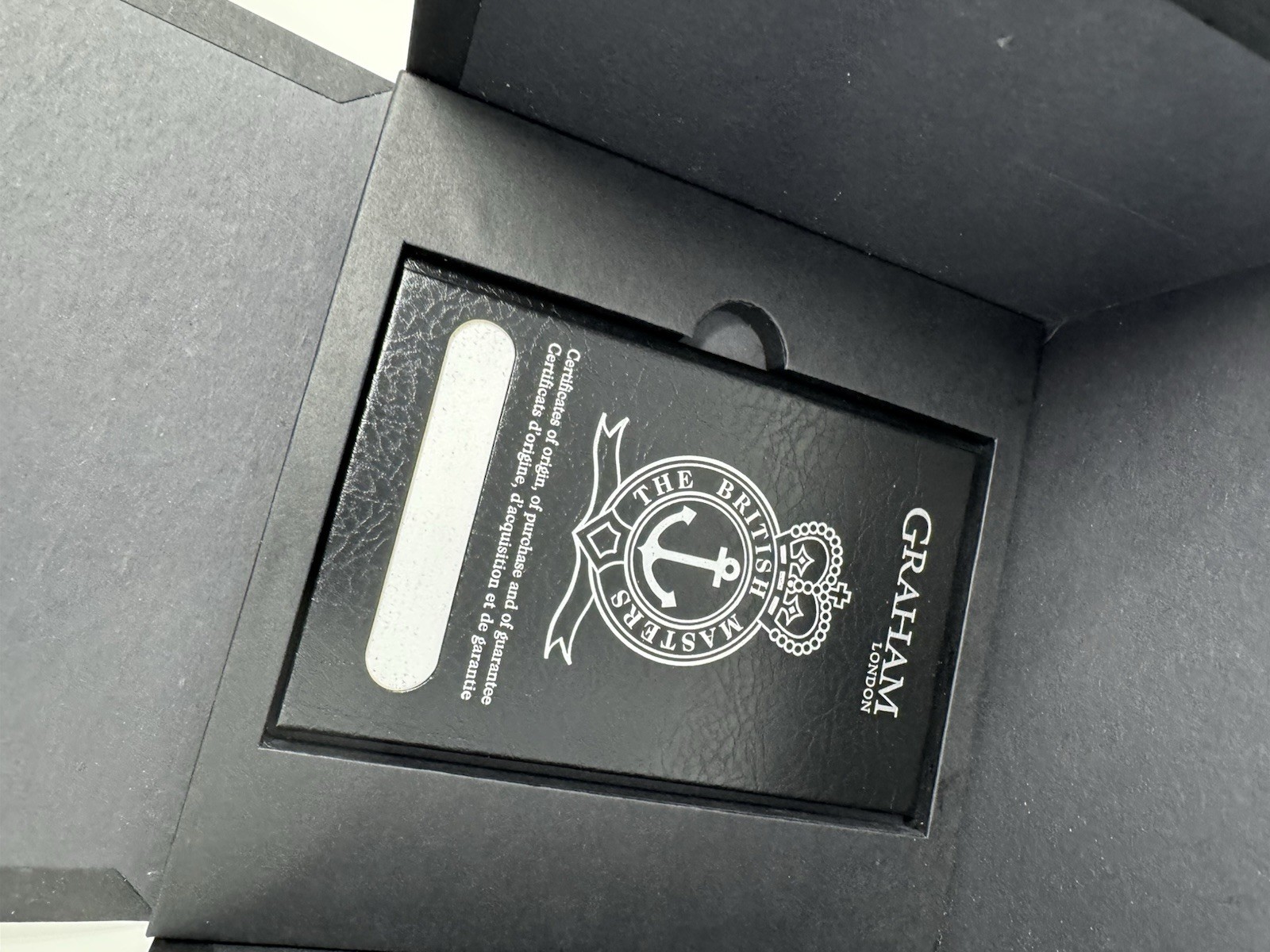 Graham Chronofighter Automatic Chronograph Military Watch Black Dial Box Papers