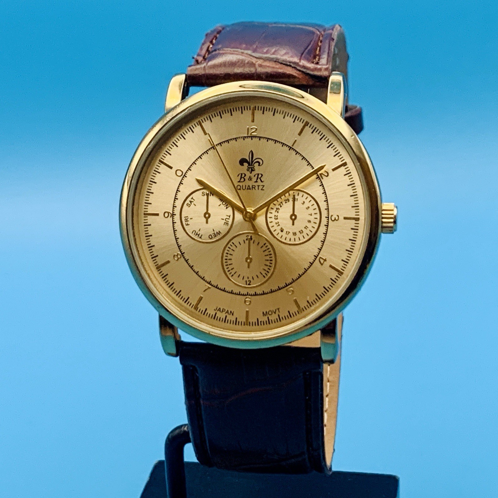 B&R BELL & ROSE Men’s Fashion Wristwatch Faux Subdials Japan Movt Works New Batt