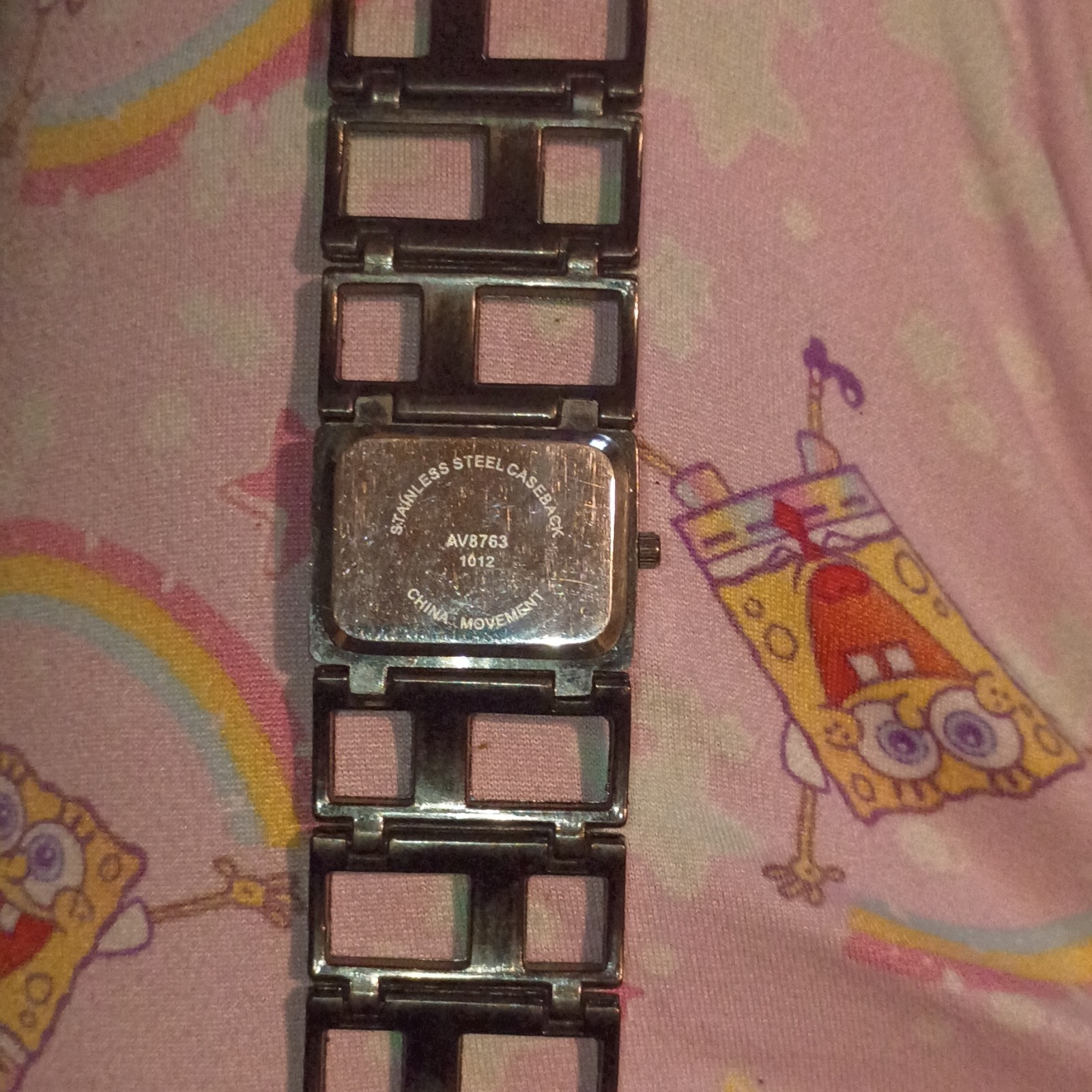 Silver Rectangular Quartz Stainless Steel Analog Wristwatch with Stick Indexes