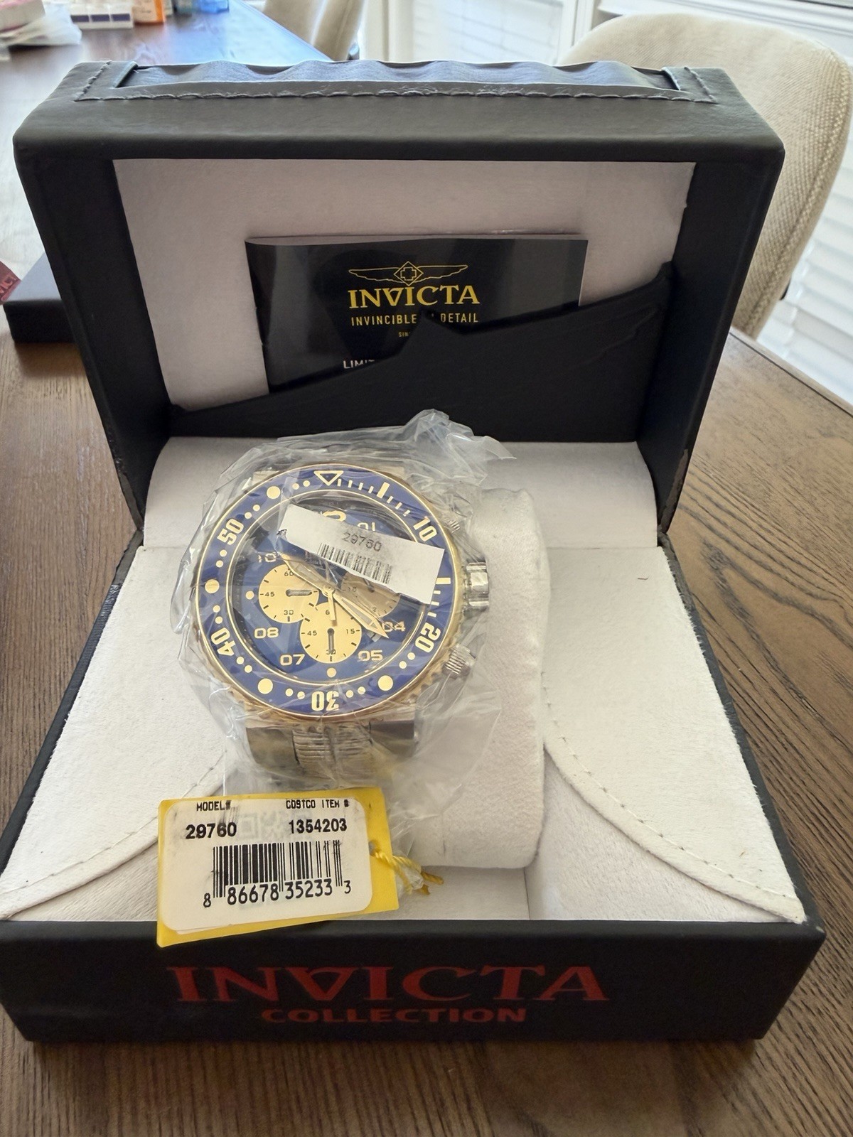 NWT INVICTA 29760 Pro Diver Chronograph Date Blue Dial Stainless Men’s Watch