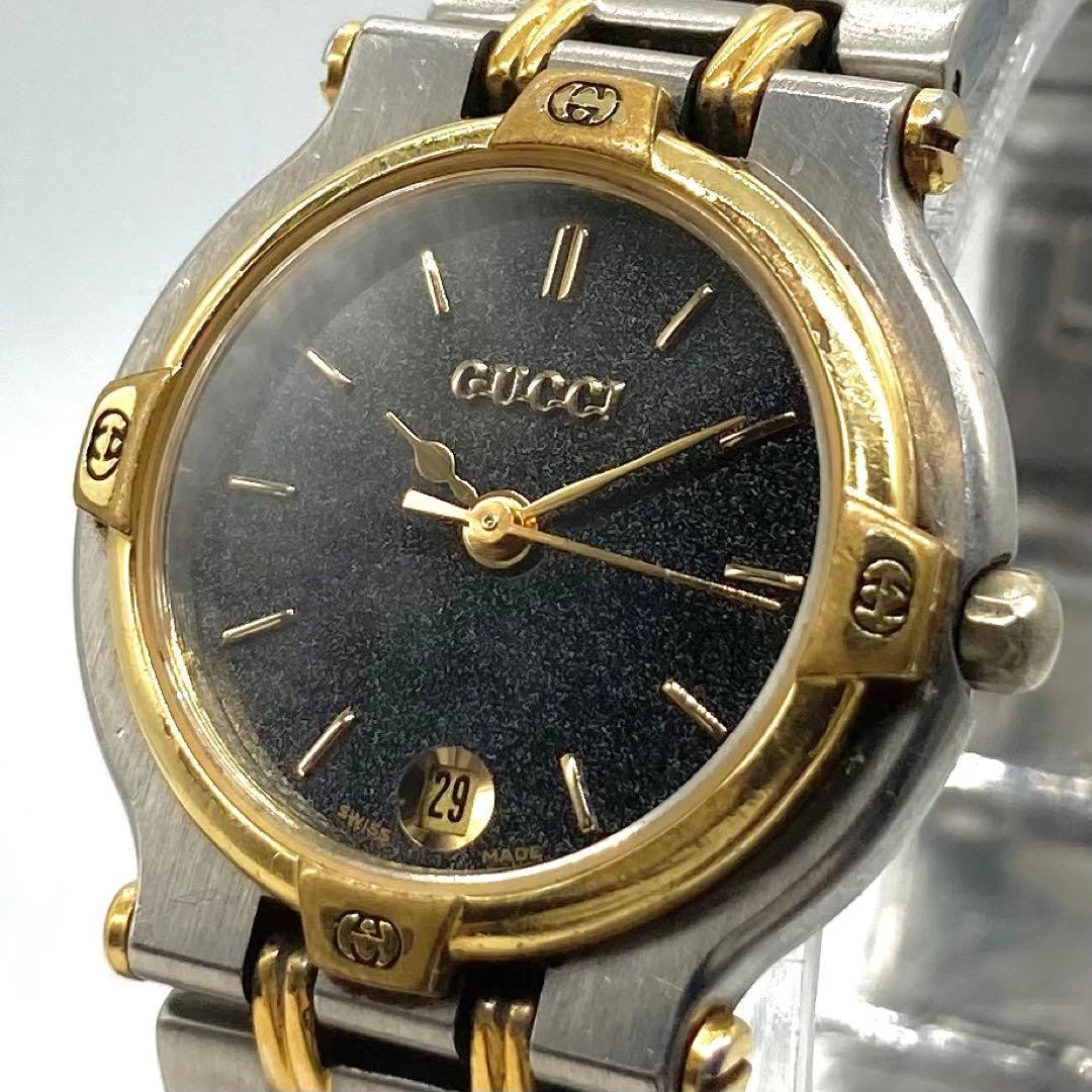 Gucci Working Watch 9000L QZ Combo Gold Silver Black Dial