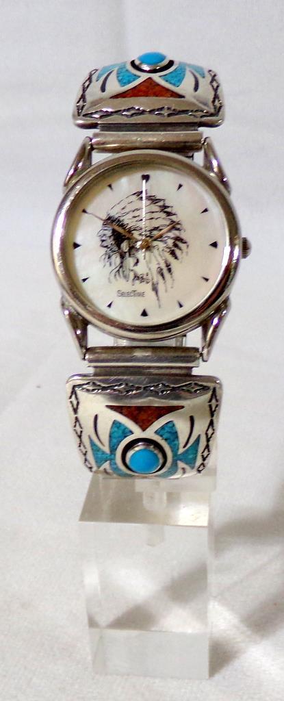 Du Bois Selectime Dubois Sterling Lyman Nasyestewa Turquoise & Coral Watch