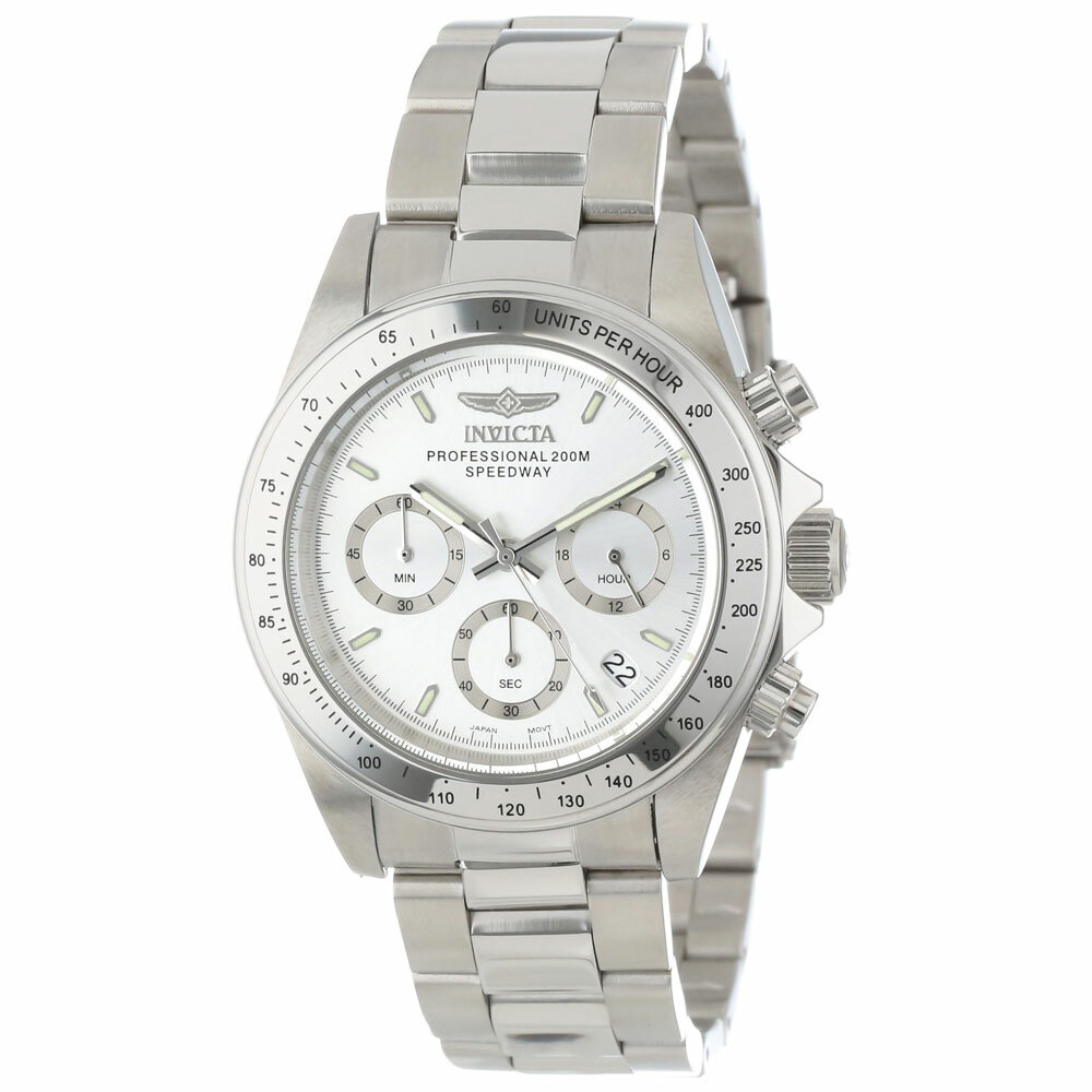 Invicta Men’s Watch Speedway Chronograph Silver Dial Stainless Steel 14381